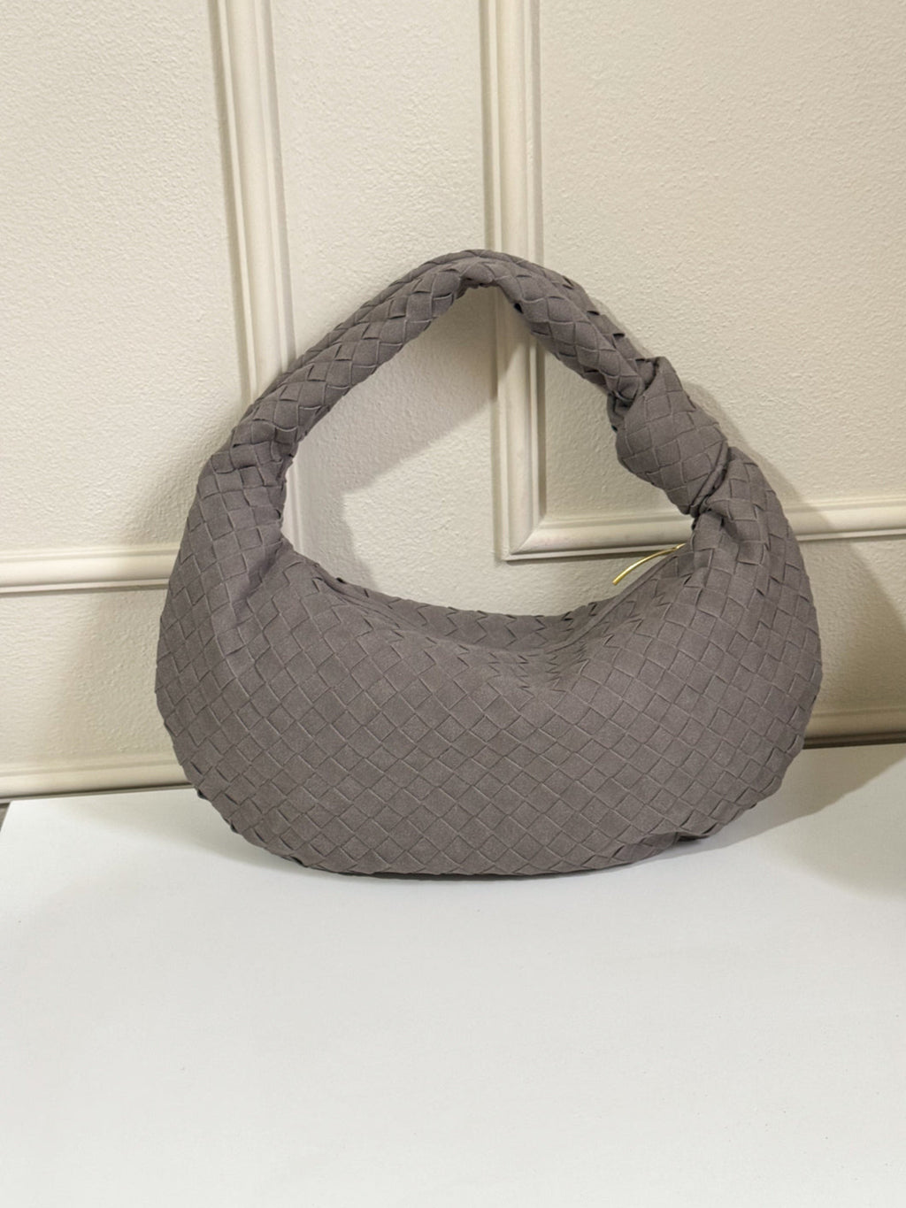 Celeste | Knotted Braided Medium Suede Bag
