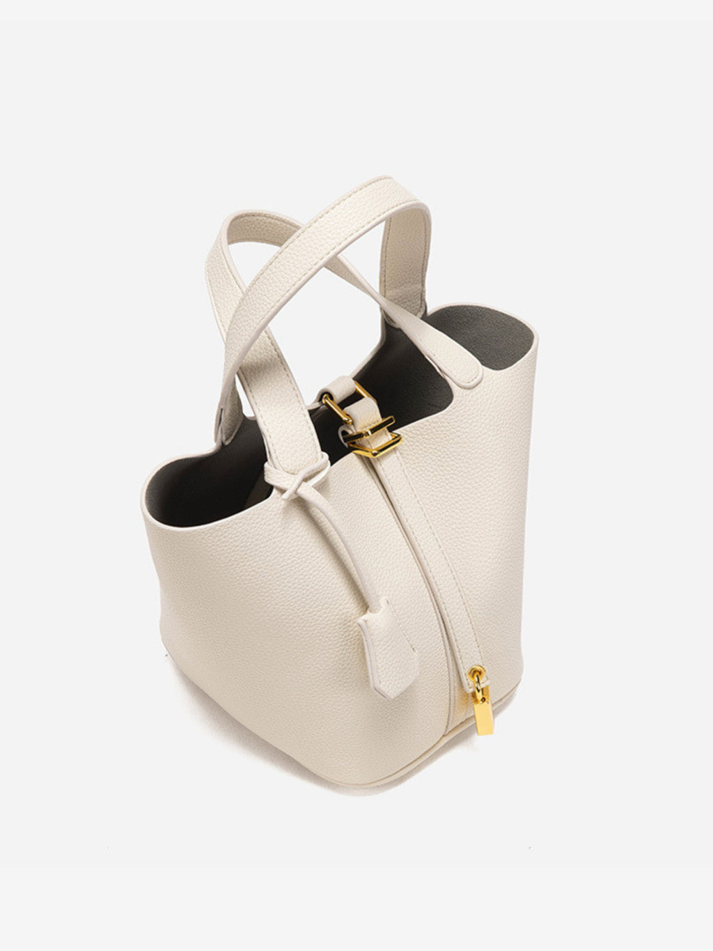 Glaiza | Sleek Gold-Lock Bucket Bag