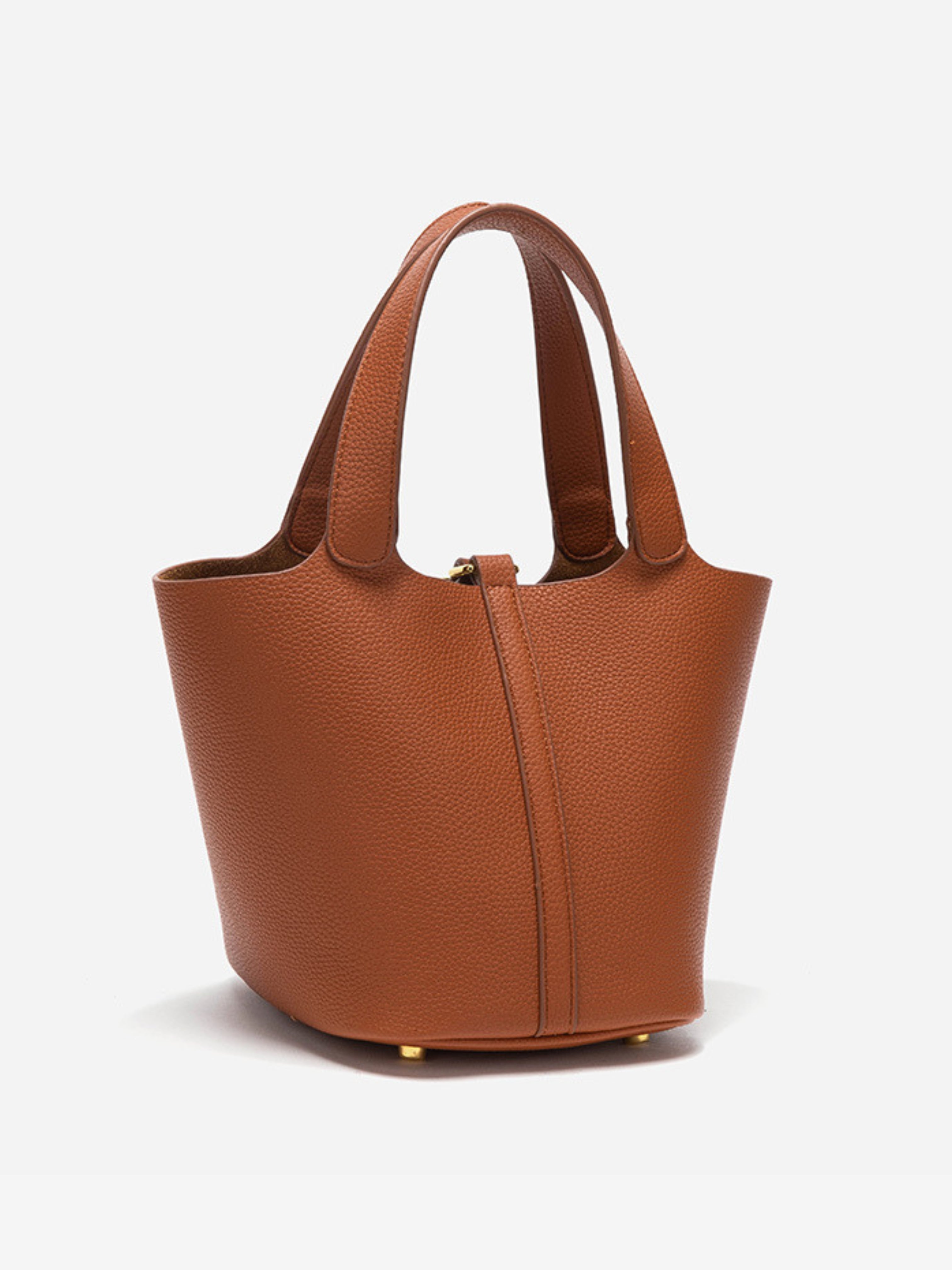 Glaiza | Sleek Gold-Lock Bucket Bag
