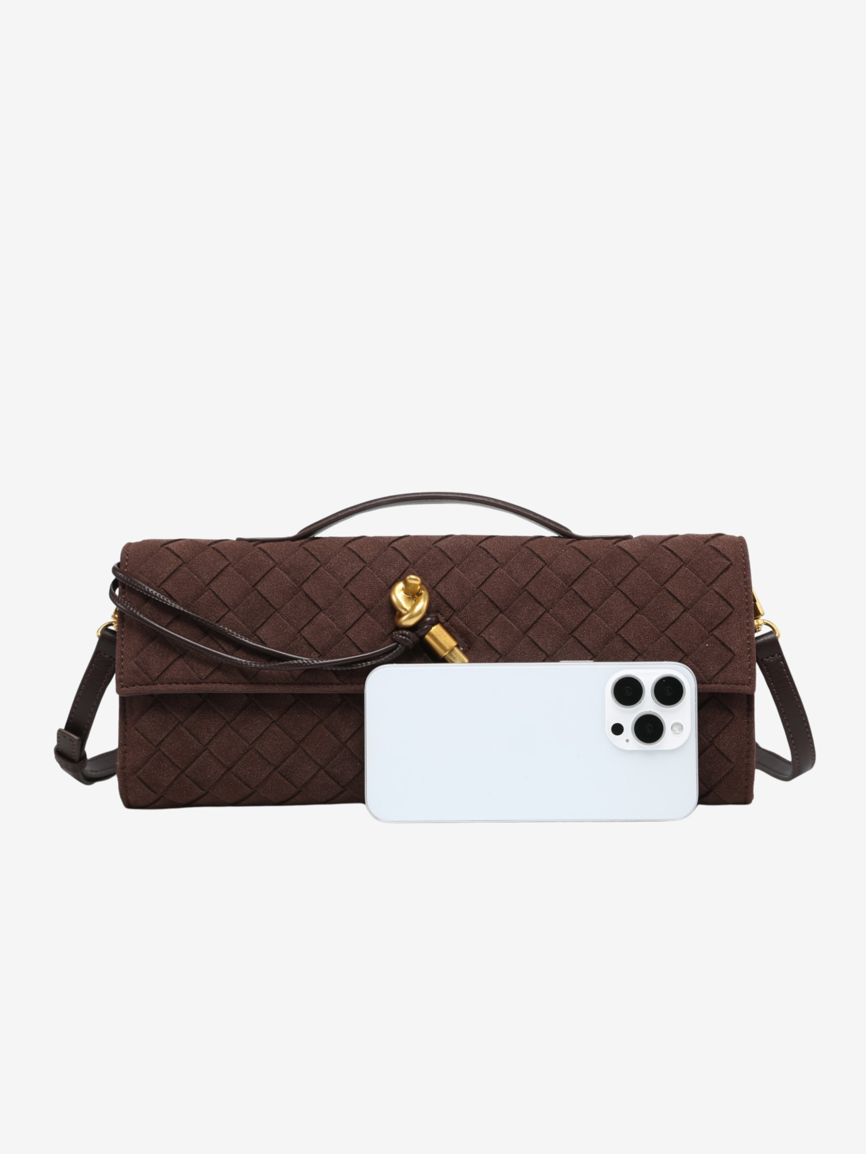 Cherry | Luxe Woven Suede Clutch