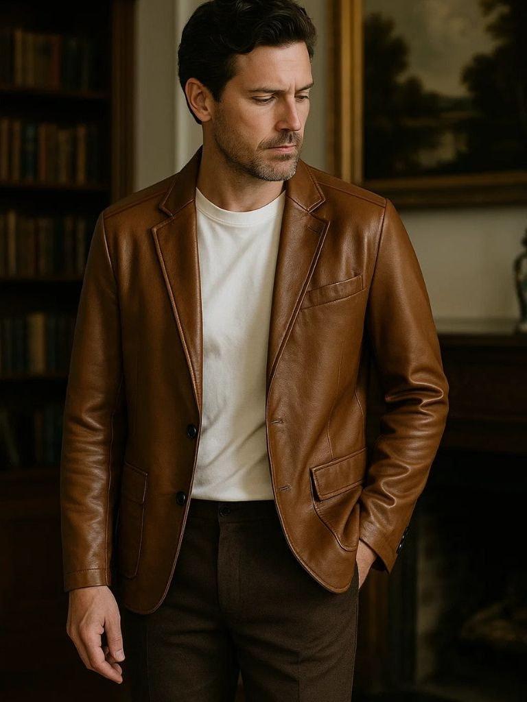 Jonas™ | Caramel-Coloured Leather Jacket
