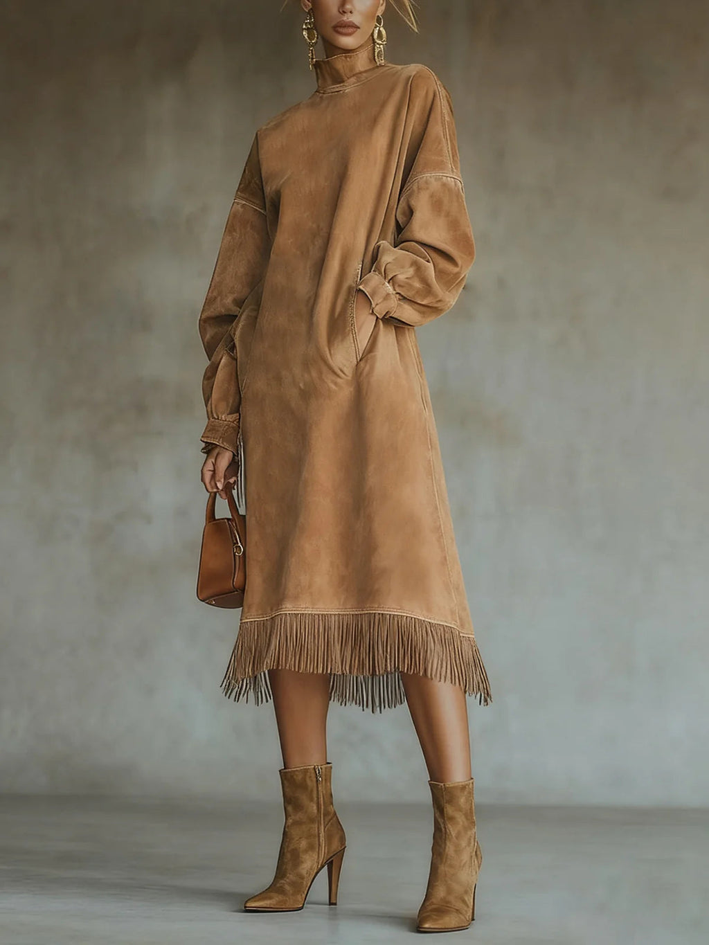 Aurora | Suede Fringe Dress