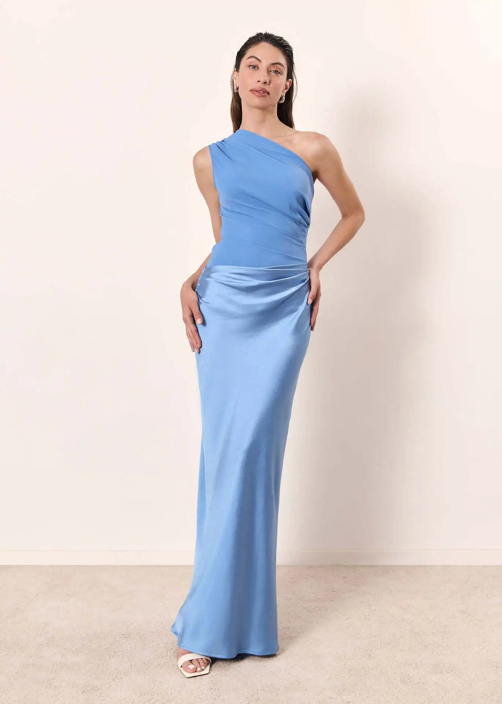 Sophia | One-Shoulder Satin Maxi Dress