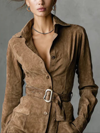 Mila | Suede Shirt Dress