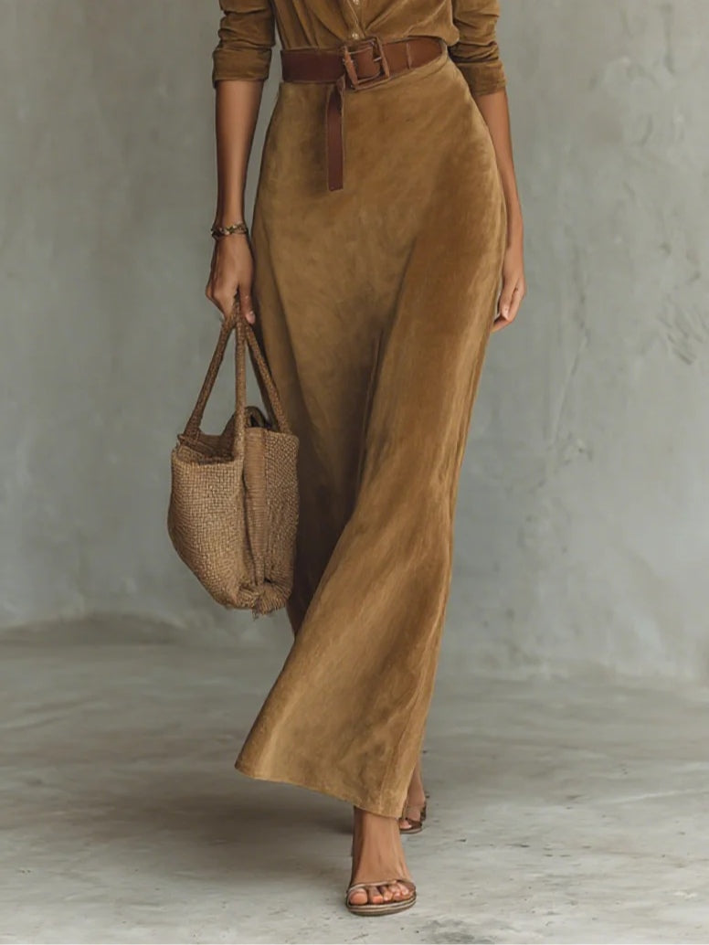 Aurelia | Suede Maxi Dress